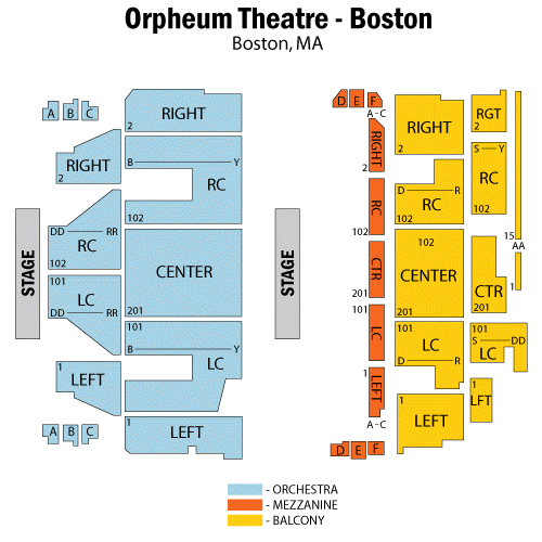 Seating Chart Orpheum Theater Boston Two Birds Home
